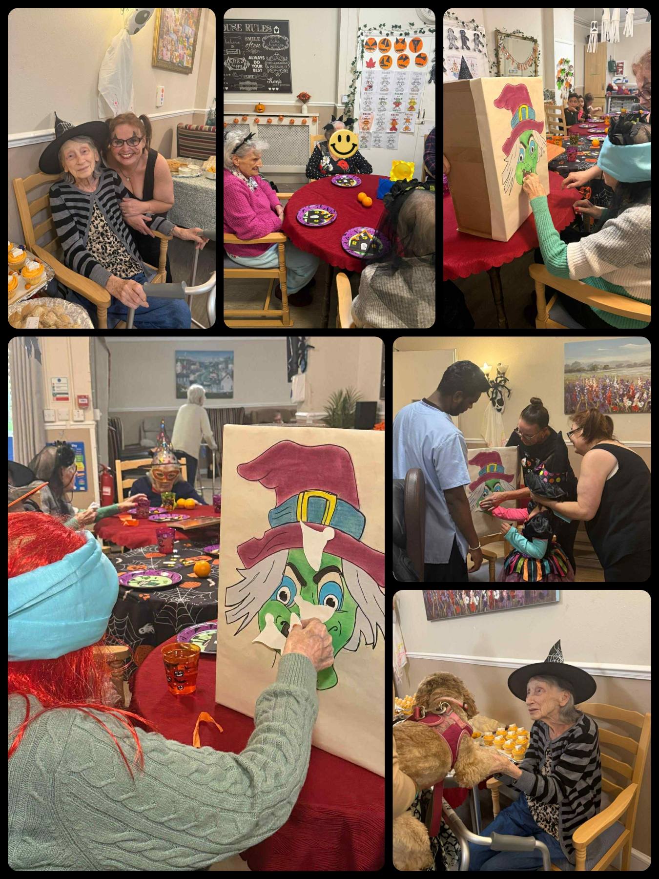 Residents enjoying Halloween games, treats, and activities together