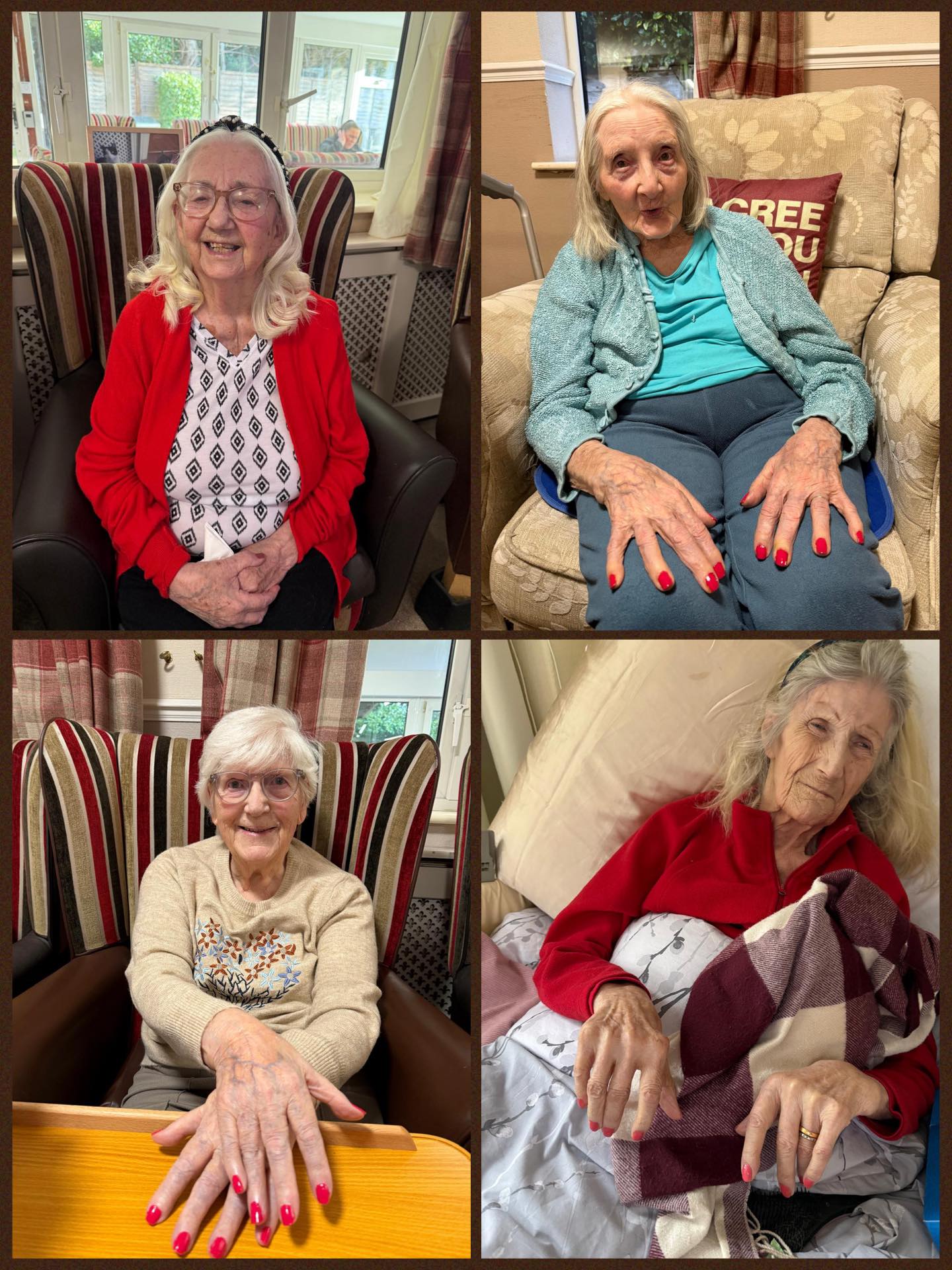 Seniors showing freshly painted nails